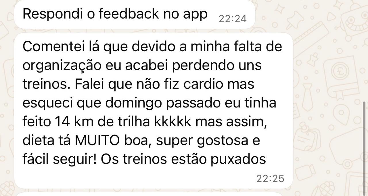Depoimento de paciente 6 sobre o acompanhamento nutricional