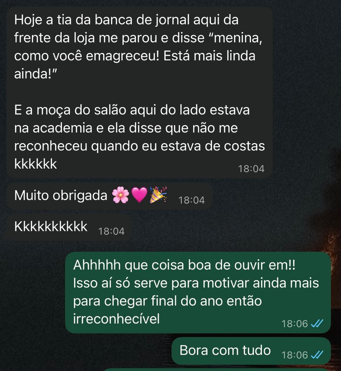 Depoimento de paciente 5 sobre o acompanhamento nutricional